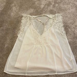 Love Stitch Ivory Lace Tank Top